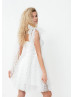 Sweetheart Neck White Polka Dot Tulle Party Dress
